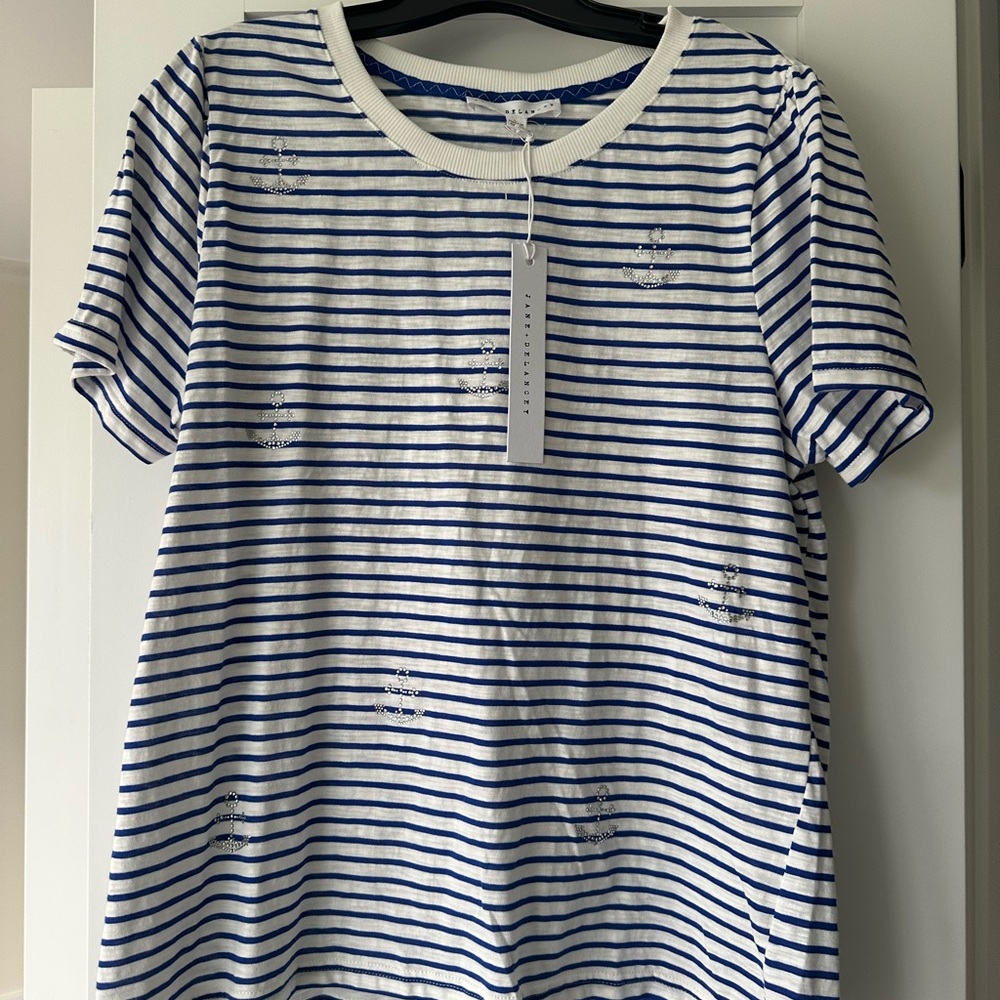 Jane and Delancey Blue and White Striped Blouse